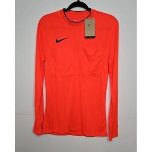 Nike Dri-FIT Mens Orange Soccer Referee Long Sleeve Jersey Size Small NWT Flawed